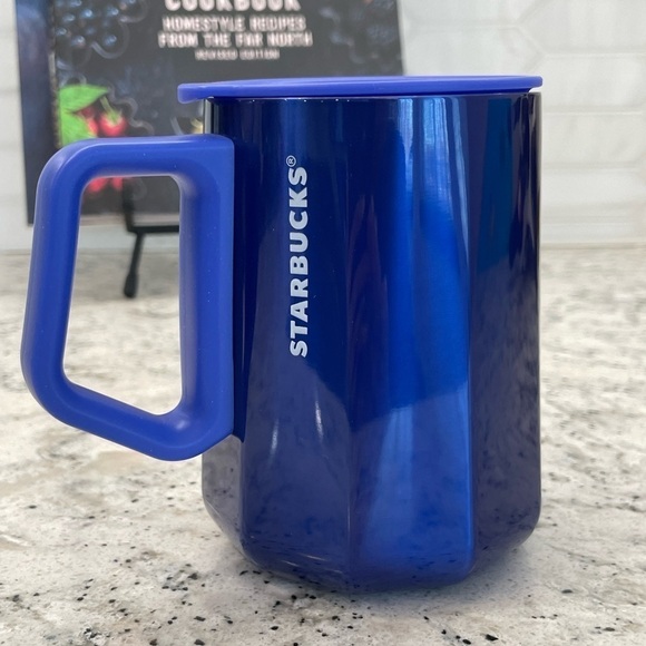 Starbucks Other - Starbucks 2024 Cobalt Blue Geo Holiday Contour SS Mug. NWT. Great color! NEW!
